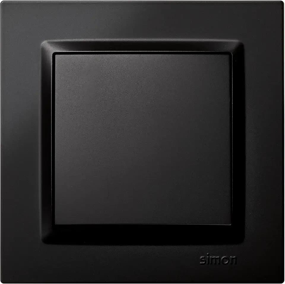 SIMON Kreuzschalter, Serie Simon 10, 230 V, Innenwandschalter, einfach zu installieren, inkl. Rahmen, Deckel und Mechanismus, Schwarz