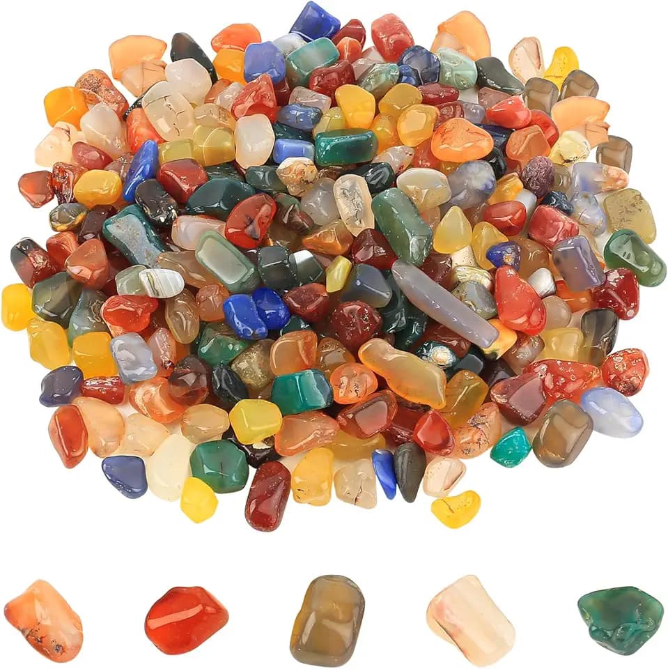 900g Edelsteine für Kinder, Bunte Trommelsteine, Halbedelsteine, 13-17 mm Muggelsteine, Bunte Steine Glückssteine für Edelsteinspiel Schatzsuche Gärten Blumentöpfe Dekoration(quadratisch)