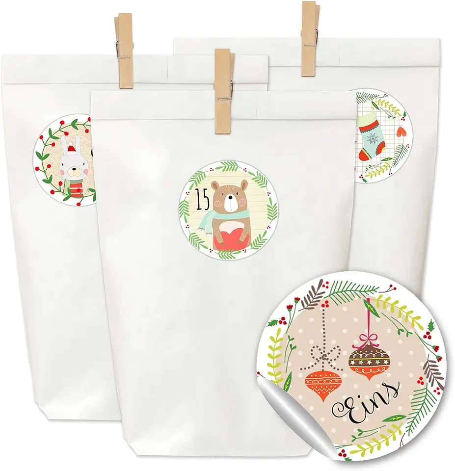 Papierdrachen Adventskalender 2026 - Mini Set Nr. 22 mit Klammern