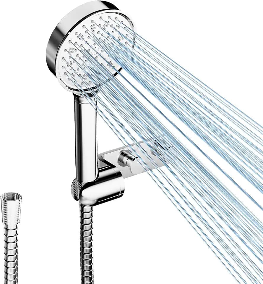 Cobbe Filter Duschkopf und Schlauch mit Halter, Hochdruck Duschkopf mit Filtration in 20 Schichten, Handbrause mit 6 Strahlarten, Duschbrause für Hartes Wasser, Rest-Chlor, Bakterien, chorm