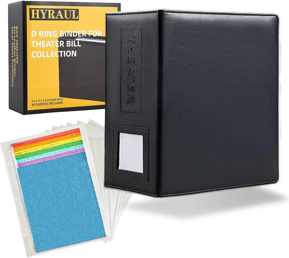 4‘’ Show-Bill Binder Includes 35 Sleeves, Broadway and Theater Gift