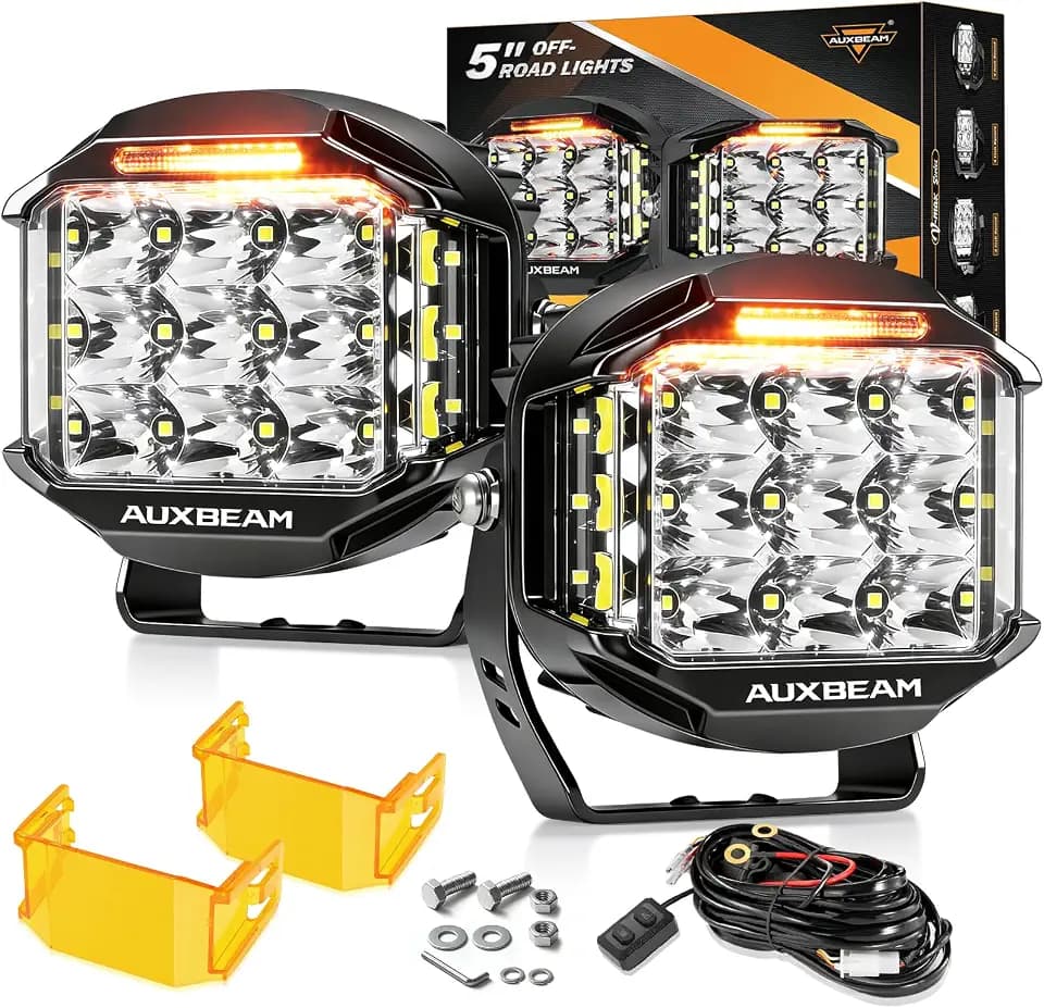 Auxbeam V-MAX Series 5'' 168W Round LED Offroad Light Pod 270° Side Shooter