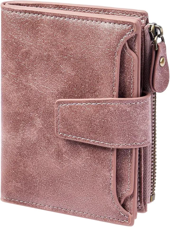 FALAN MULE Small Wallet for Women Leather Bifold Compact RFID Blocking Small Womens Wallet Purse