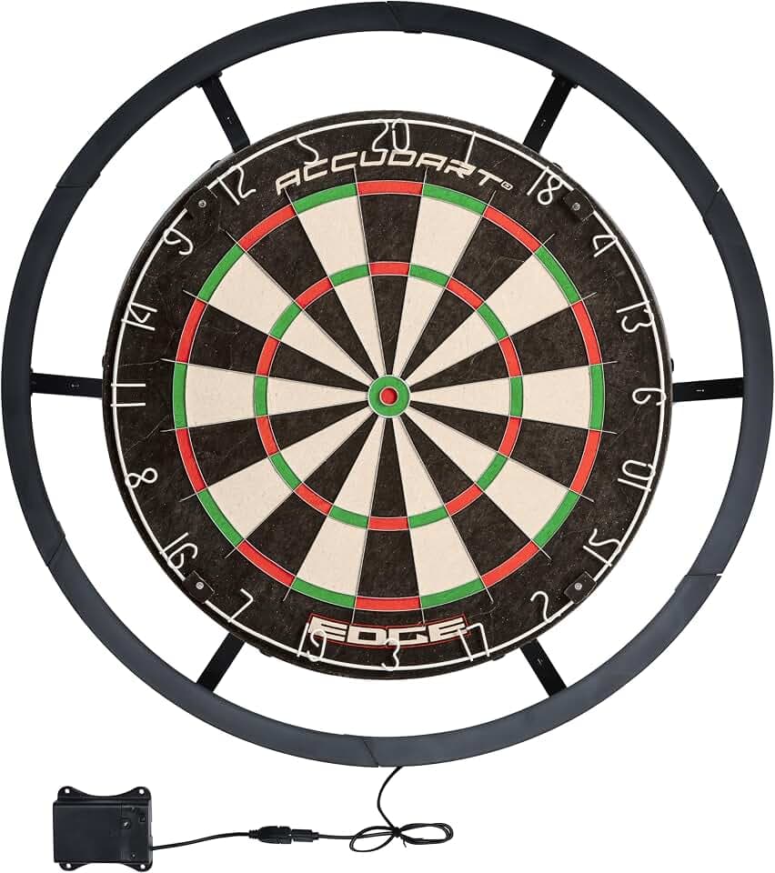 Accudart Vortex LED Surround - Tournament Style - 360 Degree Bright LED Lighting - Fits Traditional 18" Boards - Attaches Together in Minutes