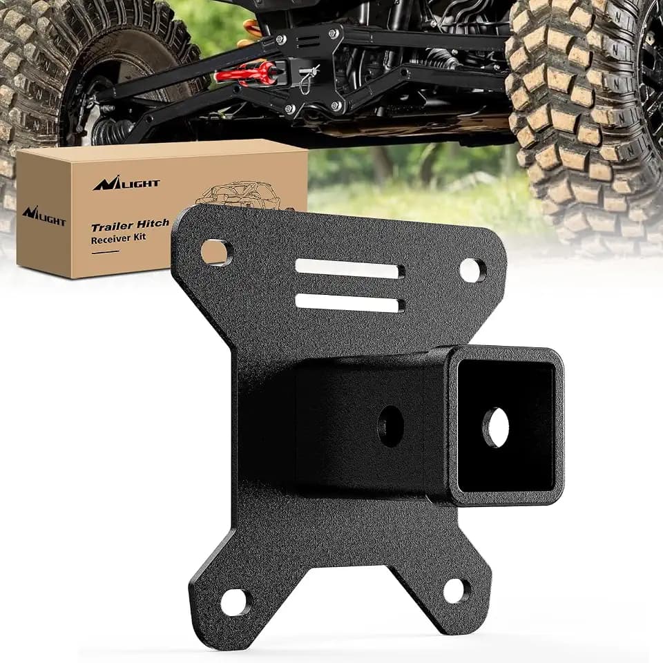 Nilight 2" Rear Bumper Tow Trailer Hitch Receiver Kit | for UTV ATV 2014-2026 Polaris RZR XP1000 XP 4 1000