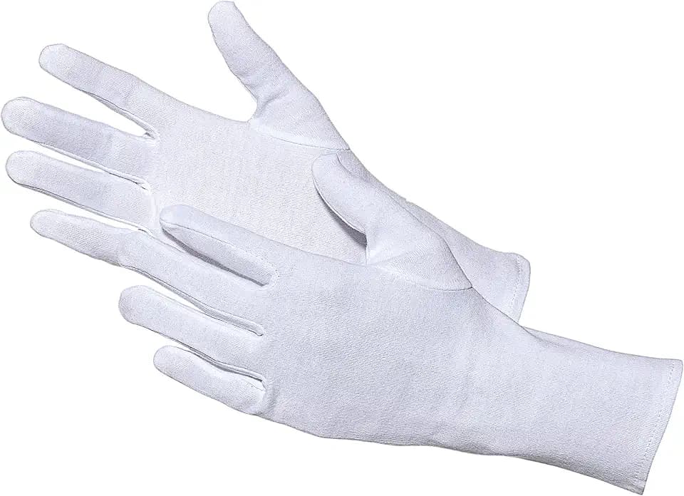 Jah Baumwollhandschuh Standard weiß – waschbar & lebensmittelgeeignet – für Lebensmittelhandling, Service & Verpackung