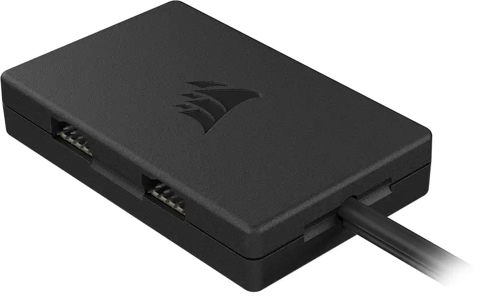 Corsair Internal 4-Port USB 2.0 Hub - 4X 9-Pin USB 2.0 Ports - Easy Magnetic Installation - Compatible with Most Intel® and AMD® Motherboards - Black