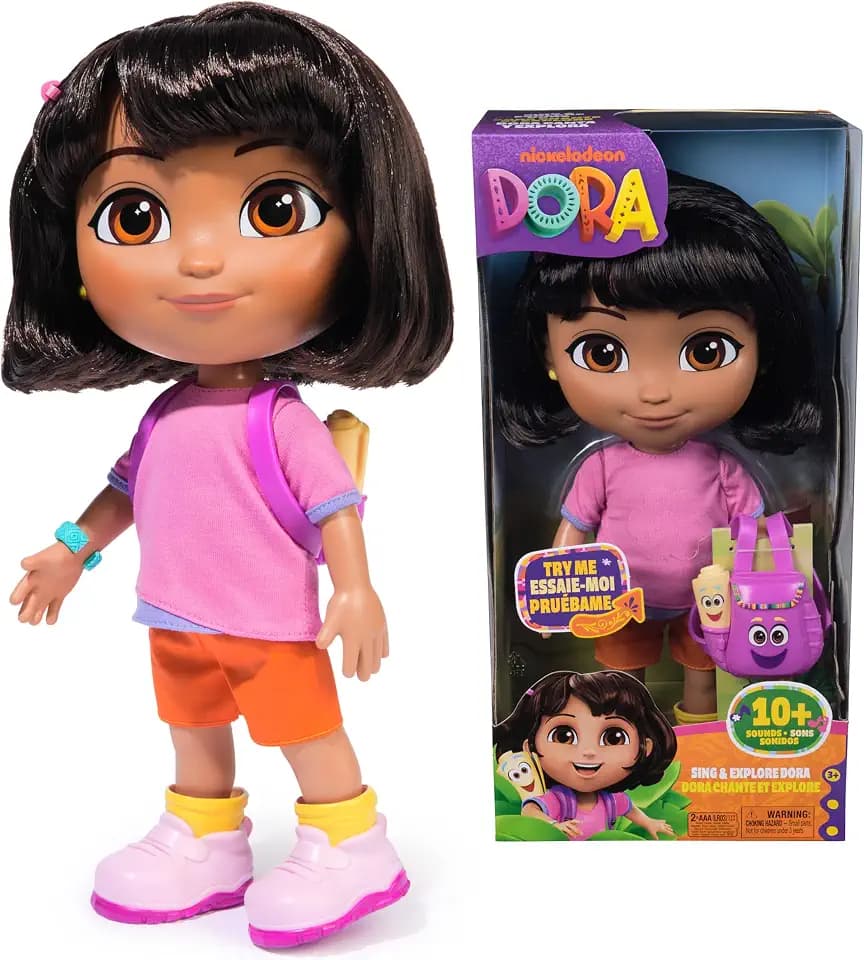 Dora, Sing & Explore Doll with Music, Sound Effects, Bilingual Phrases, Doll Clothes & Accessories, Kids Toys for Girls & Boys Ages 3 and Up