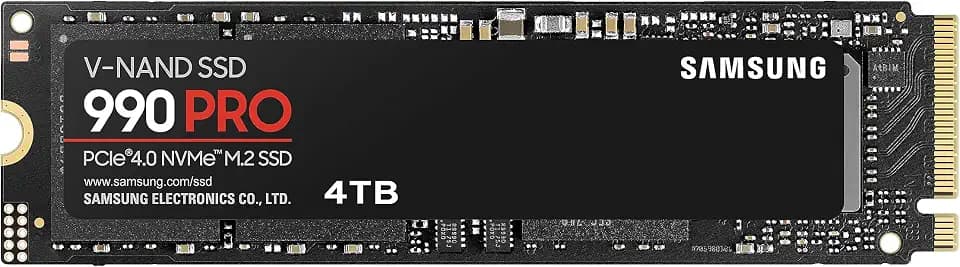 Samsung SSD 990 PRO 4TB, PCIe 4.0 M.2 2280, Up to 7,450 MB/s