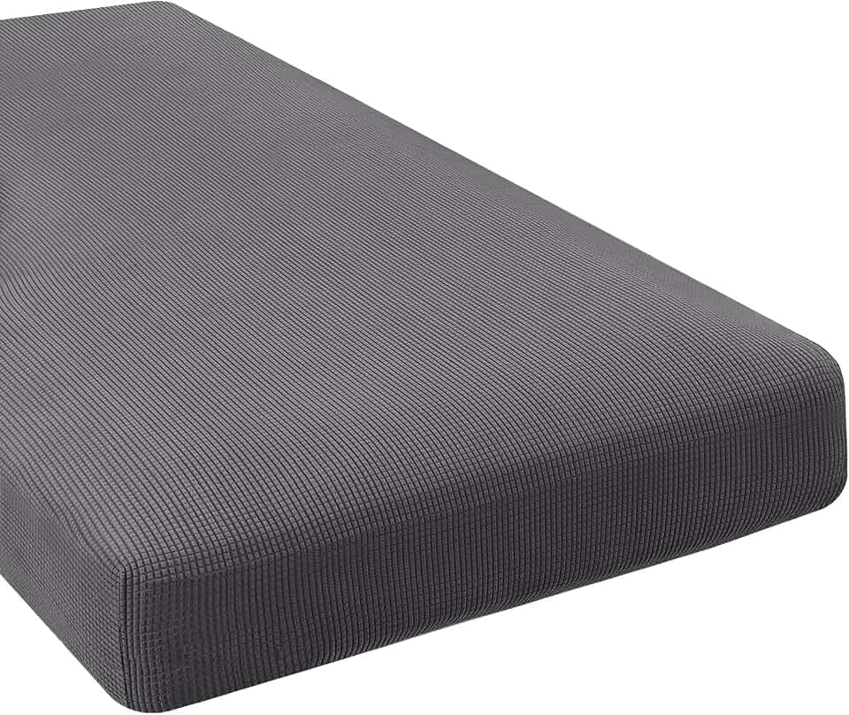 H.VERSAILTEX Super Stretch Individual Chaise Cover Sectional Couch Covers for L Shaped Sofa Both Left/Right Featuring Thick Jacquard Textured Twill Fabric (1 Piece Chaise Cover, Grey)