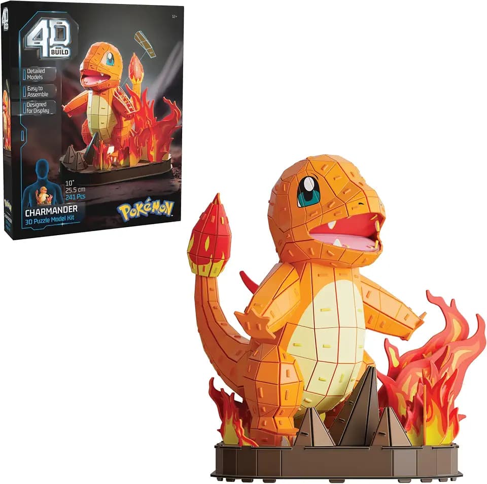 4D Build Pokémon Charmander 3D Puzzle Model Kit, Desk Décor, Shelf Display