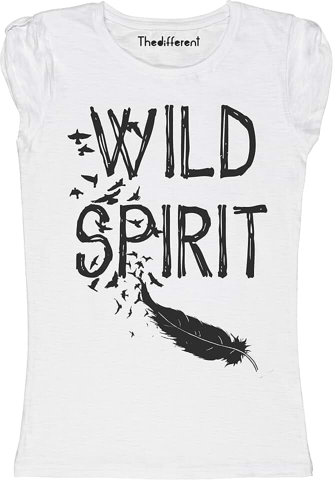 New Damen-T-Shirt, geflammt, Wild Spirit, Feder, Freigeist, Geschenkidee