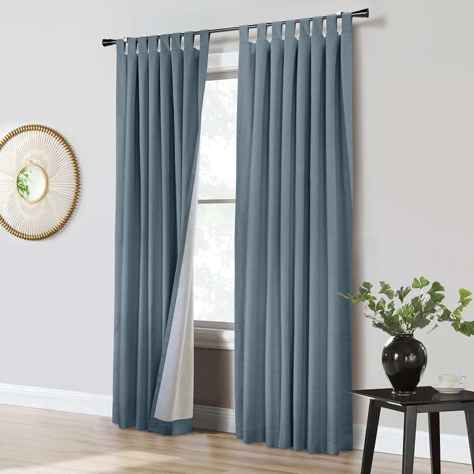Loft Living Vienna Blackout Tab Top Curtain Panel Pair Each 52 x 95 in Blue