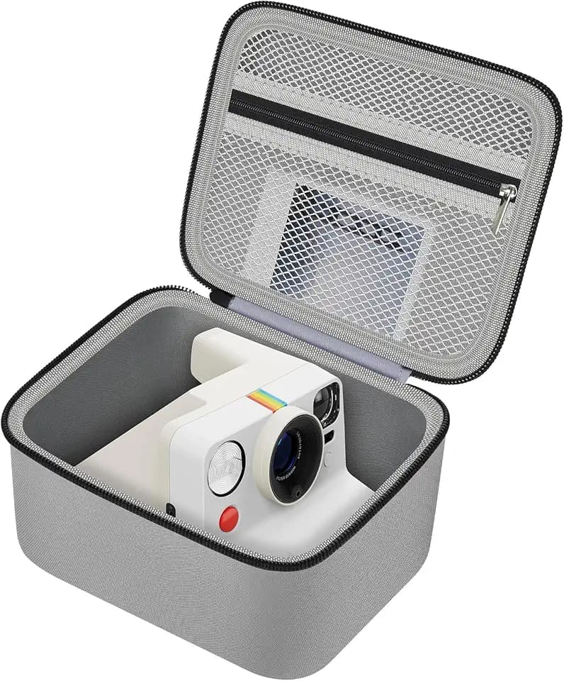 Portable Carrying Case Compatible with Polaroid Now 2nd/ for 3rd Generation I-Type Instant Camera/for Now/for Now+/ for OneStep 2 VF/for OneStep+ Instant Film with Mesh Pocket - Grey