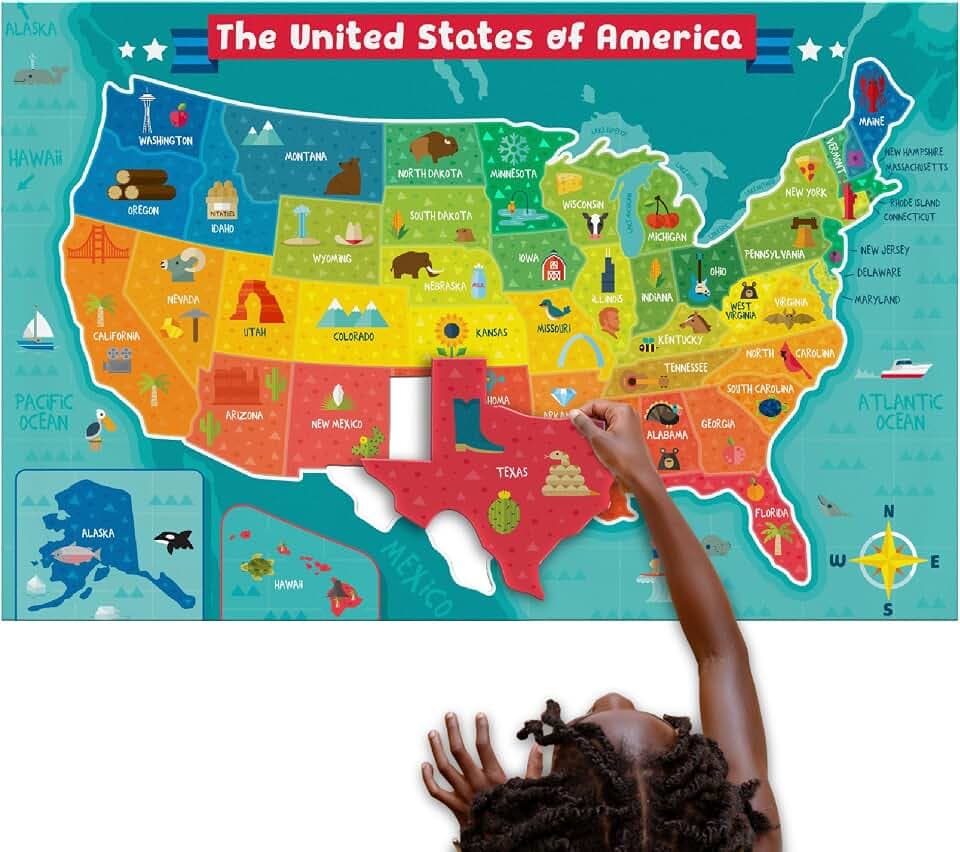 Chuckle & Roar 50pc Floor Puzzle USA Map