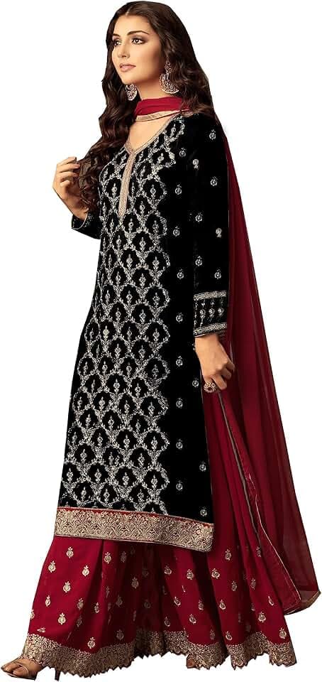 women's ready to wear georgette embroidered palazzo style salwar kameez 47001