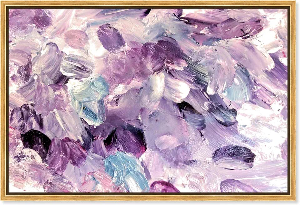 Oliver Gal Amethyst Gardens Canvas Print Wall Art for Living Room, Bedroom, and Bathroom, 24" x 16", Gold Floater Frame