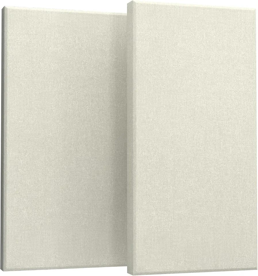 2 Pack Acoustic Panels 47.2"x23.6"x2" Soundproof Fiberglass Panel,Off White