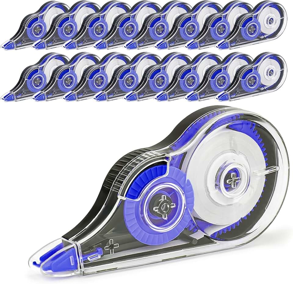 Korrekturroller Set, 16 Stück, 12 m x 5 mm, Blau