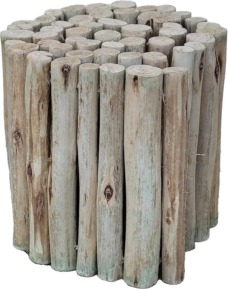 FOREVER BAMBOO Natural Eucalyptus Wood Solid Log for Garden Border Edging Landscaping Borders Lawn 72 in L x 12 in H x 1.25 in D