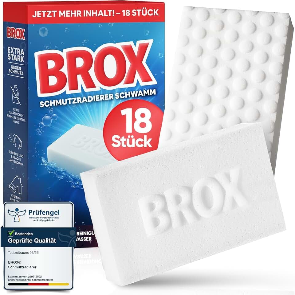 BROX Schmutzradierer, 2.5X längere Haltbarkeit, Weiß, 18 Schwämme