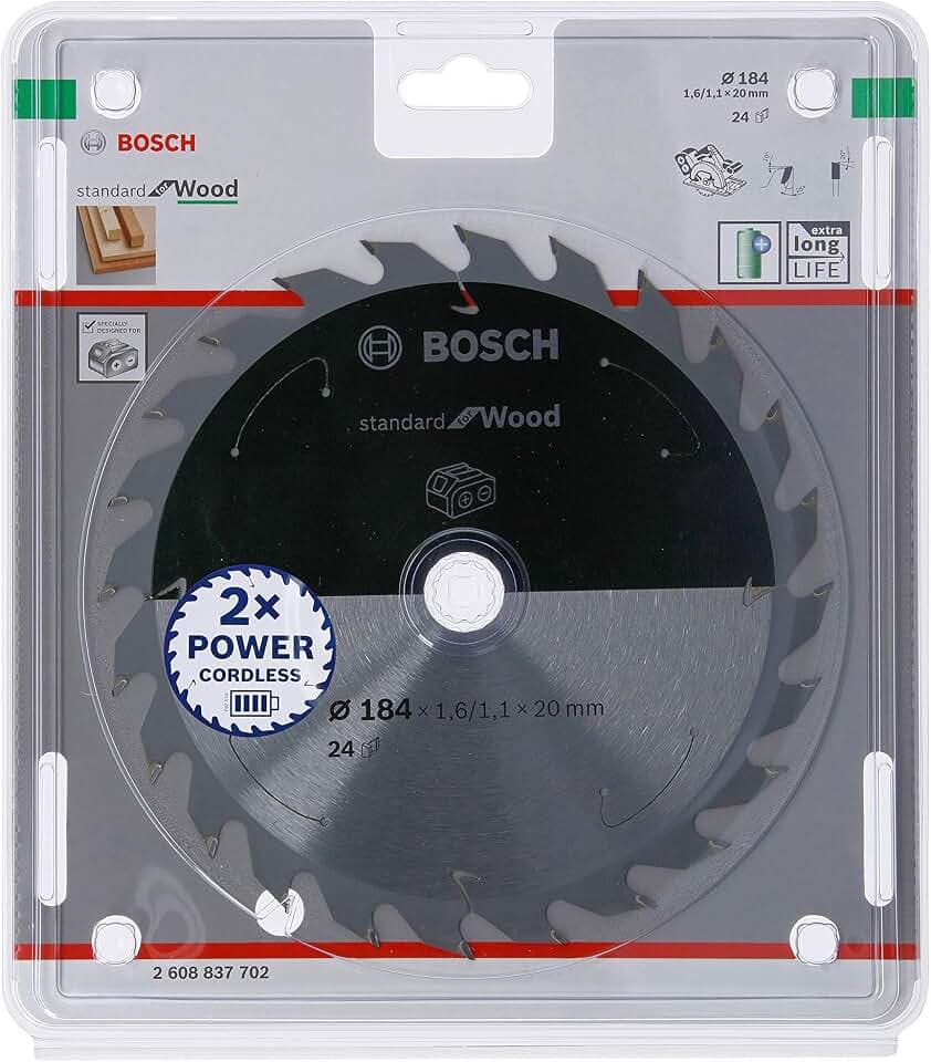 Bosch 1x PRO Wood cordless Kreissägeblatt, 184 x 1,6 x 20 mm, T24