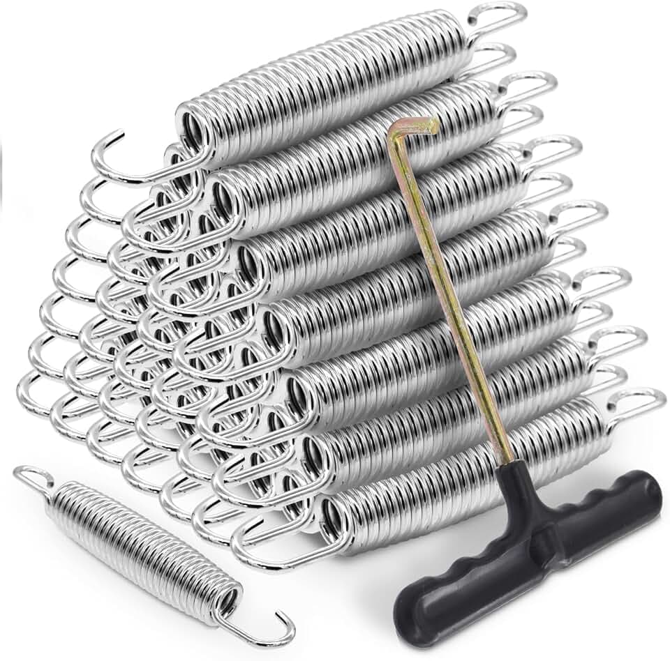 72 Pieces Trampoline Replacement Springs with T-Hook 5.5inch/6.5inch/7inch