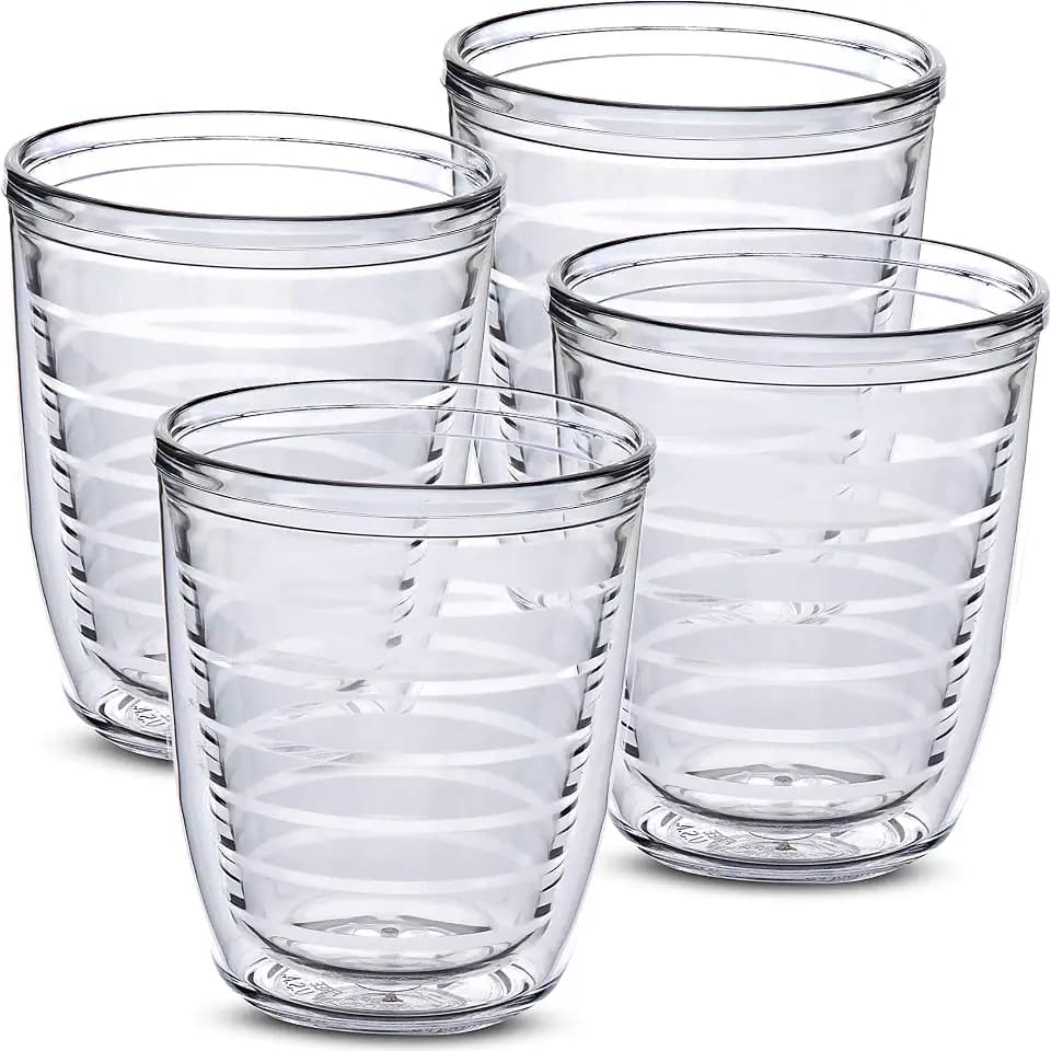 Insulated Tumblers Plastic 12oz 4-pack - Great for Iced Coffee & Hot Drinks