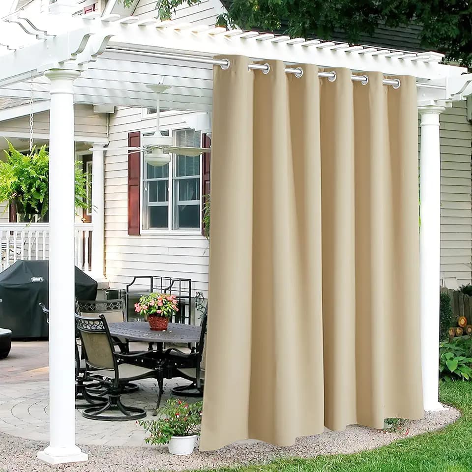 RYB HOME Outdoor Curtains for Patio Waterproof Privacy Thermal Insulated