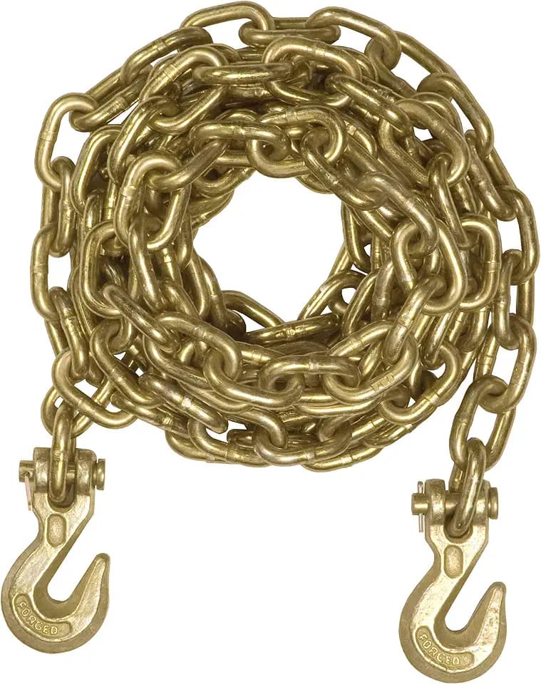 CURT 80305 14-Foot Trailer Safety Transport Tie-Down Load Binder Chain, 5/16-Inch Clevis Hooks, 18,800 lbs. Break Strength
