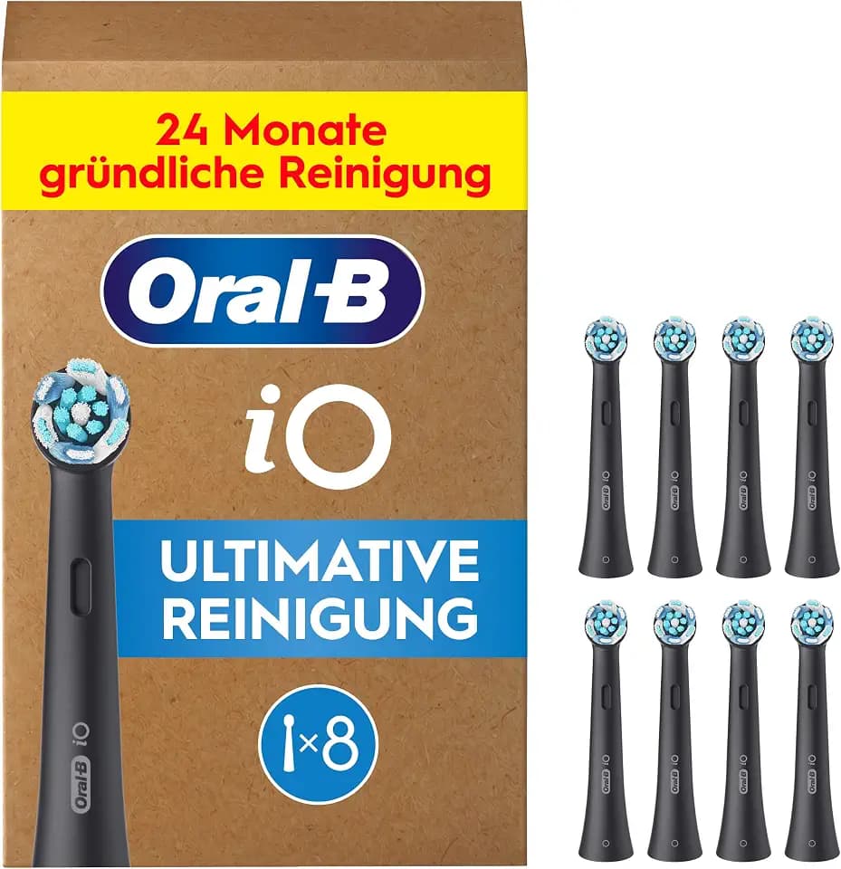 Oral-B iO Aufsteckbürsten Ultimative Reinigung, Schwarz, 8 Stück