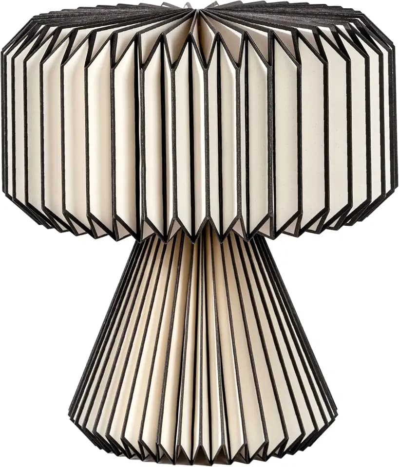 JONATHAN Y Zelda 12.8" Paper Accent LED Table Lamp, Black/Off-White, Black