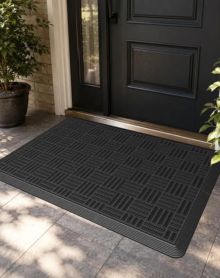 BEHERO Doormat Outdoor Entrance Rubber Floor Mat 34" X 22.5" Heavy Duty