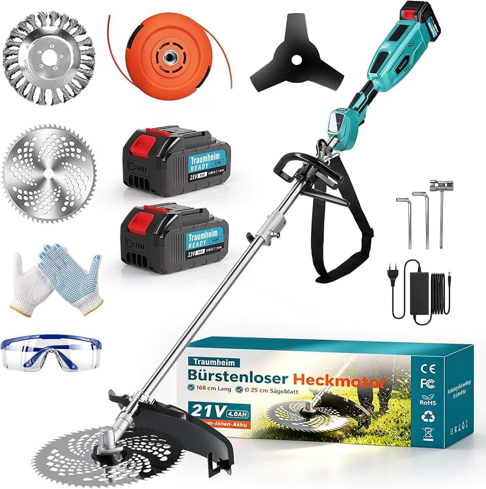 Rasentrimmer mit Akku, 4-in-1 für Makita-Akkus, 950W,Set