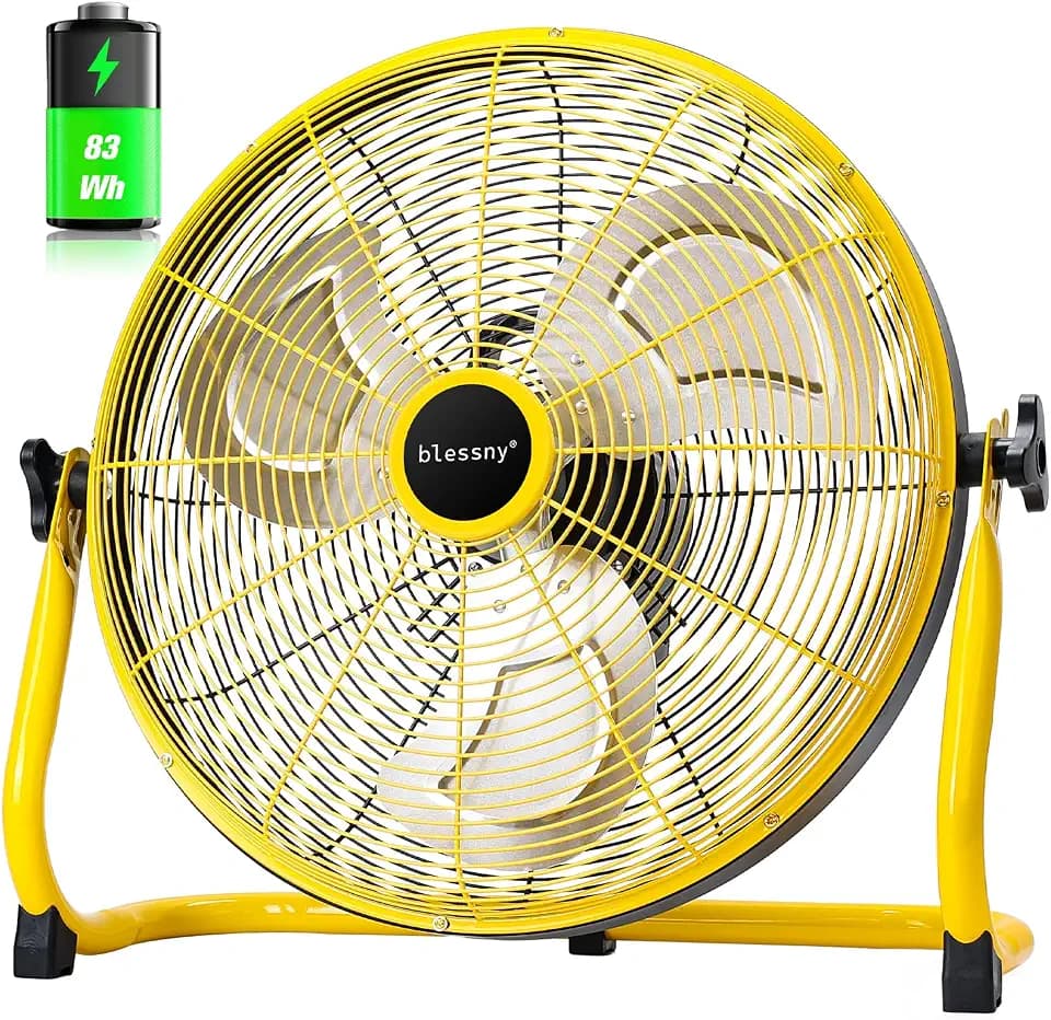blessny 18'' Portable Rechargeable Floor Fan for Home Patio Camping
