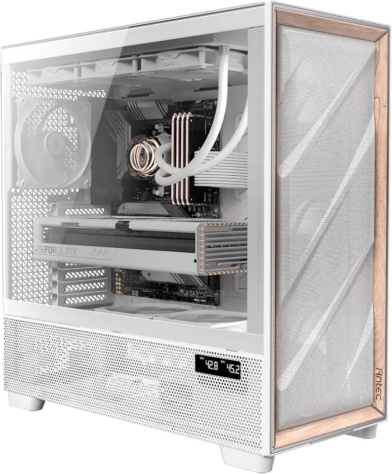 Antec Flux Pro Full-Tower E-ATX PC Case, 6 PWM Fans Included, White
