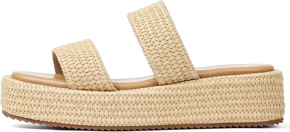 EQAUDES Wedges Platform Sandals For Women Espadrilles Summer Beach Shoes