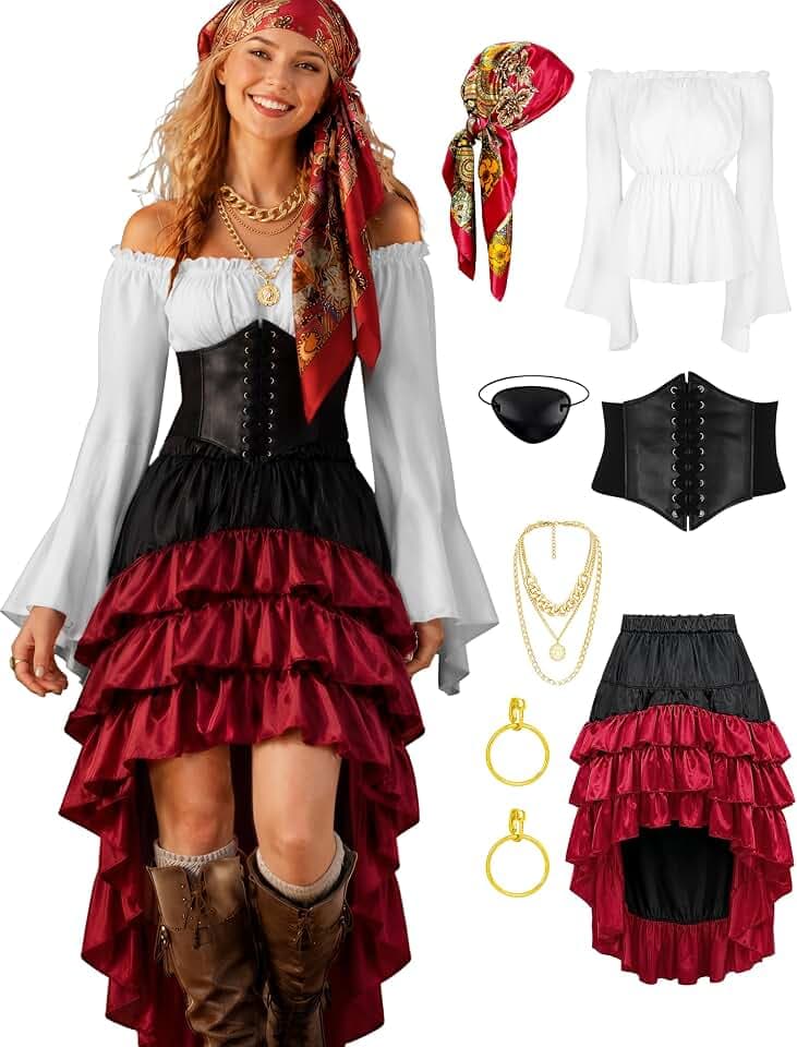 Pirate Costume Women Outfits Renaissance Halloween Costume