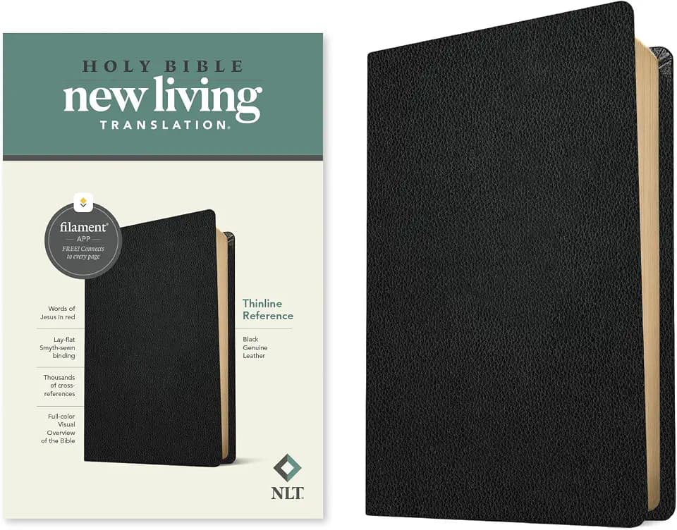 NLT Thinline Reference Bible, Filament Enabled Edition (Red Letter, Genuine Leather, Black): New Living Translation, Black, Genuine Leather, Thinline Reference, Filament Enabled Edition