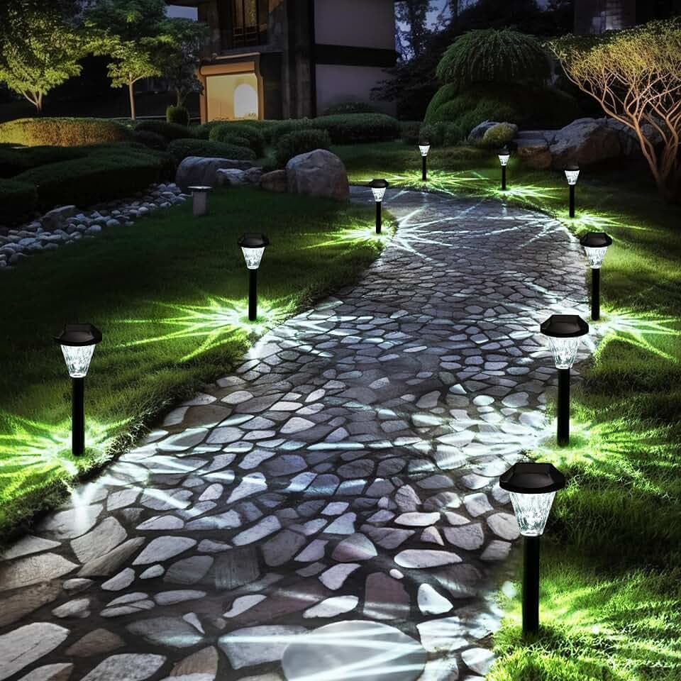 GIGALUMI 16 Pack Solar Lights Outdoor Waterproof, Solar Garden Lights