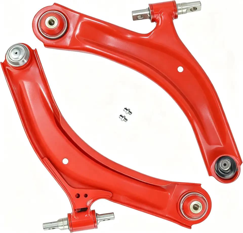 2PC Front Lower Control Arms w/Ball Joints for 2008-2013 Nissan Rogue, 2014 2015 Rogue Select - Replacement Control Arm RK621452 RK621453, Heavy Duty Polyurethane Bushings, Red