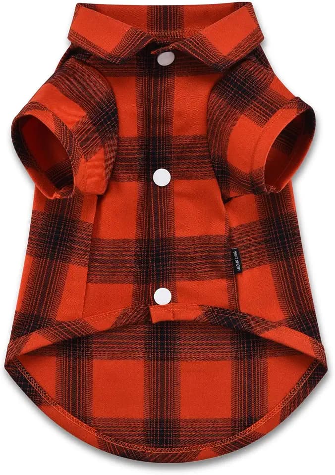 Koneseve Dog Shirt Plaid Dog Clothes for Medium Large Dogs Boy Girl Soft Pet T-Shirts Breathable Outfit Adorable Costume Grid Clothing Birthday Thanksgiving Christmas Sweater Apparel (Red#1; 5XL)