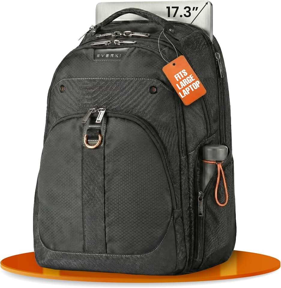 EVERKI Atlas Business Backpack with Laptop Compartment, Black - 32 Liters