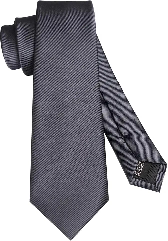 JEMYGINS Mens Solid Color 7cm Silk Tie for Business and Wedding