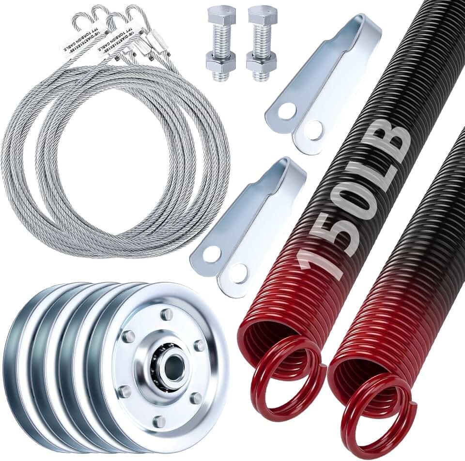 MorningRo Heavy-Duty Garage Door Extension Springs Kit 150 lb Red