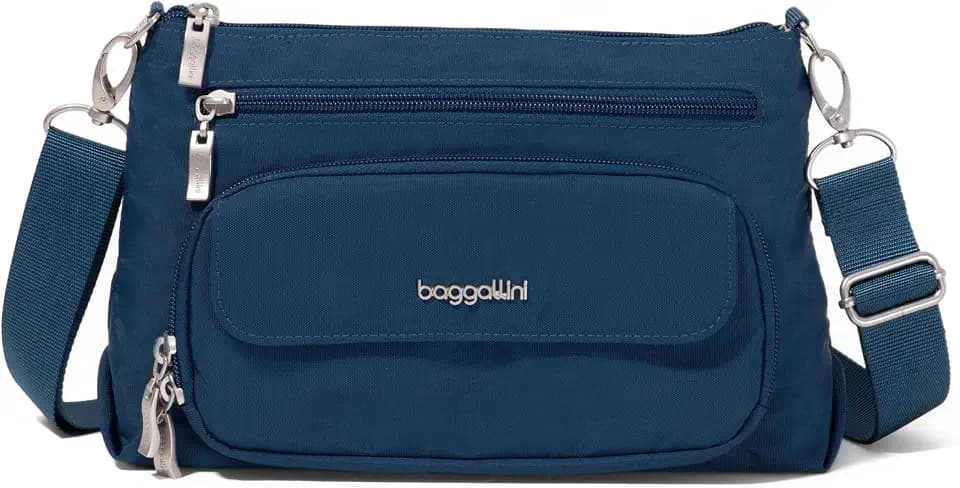 Baggallini Original Everyday 11x7.5 Crossbody Bags Rfid Protected Lightweight Nylon Zippered Travel Purse