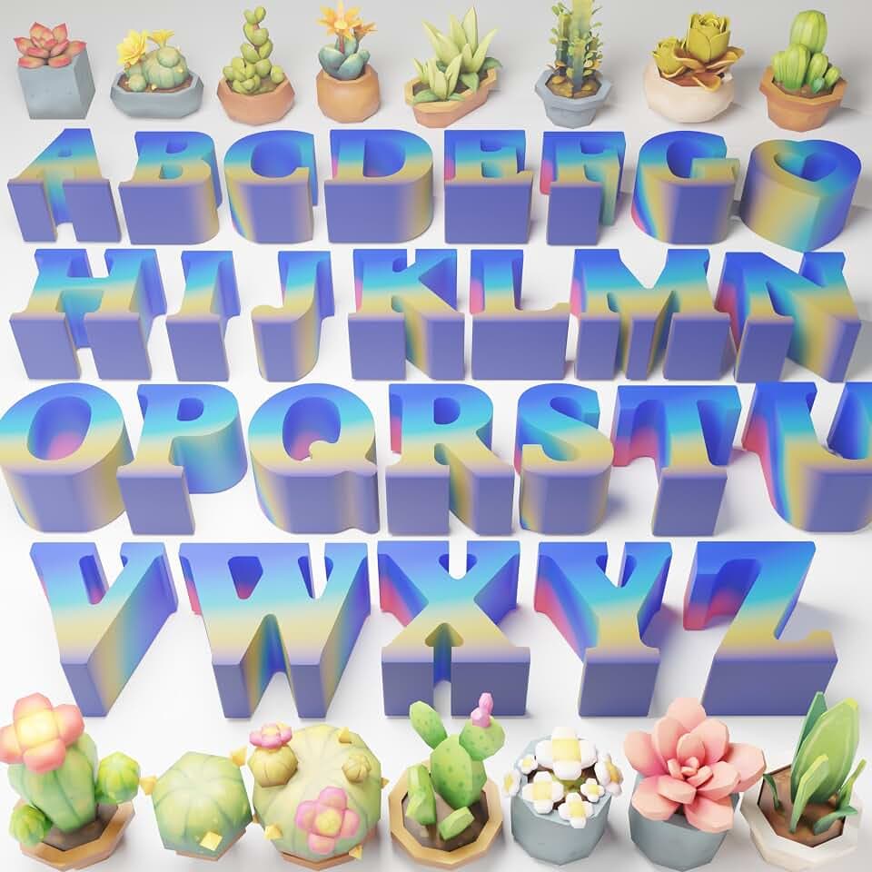 26 Pack Letter Ice Mold A-Z Resin Casting Mold for Candle Making and Home Decor - Silicone Alphabet Molds