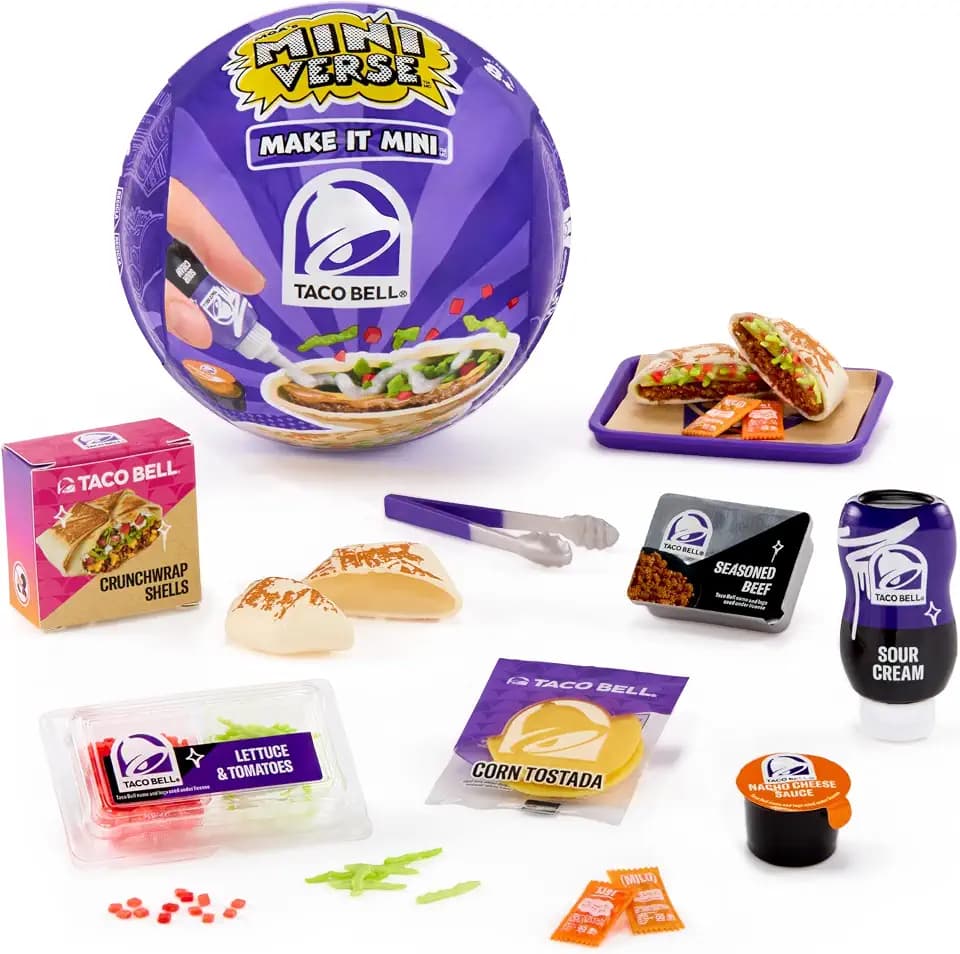 MGA's Miniverse Make It Mini Taco Bell Series 1 - Mini-Sammlerstücke, DIY, Kunstharz-Bastelspiel, Nachgebildete Lebensmittel, Nicht Essbar, Für Sammler & Kinder ab 8