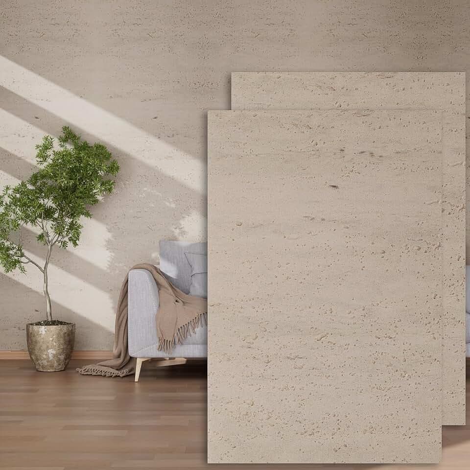 3D Wall Panels - 4PCS 47.2"x23.6" Faux Stone Wall Covering - MCM Modified Clay Material for Home Art, Accent Brick, Modern Exterior/Interior Decoration, Covering 31 sq.ft TV