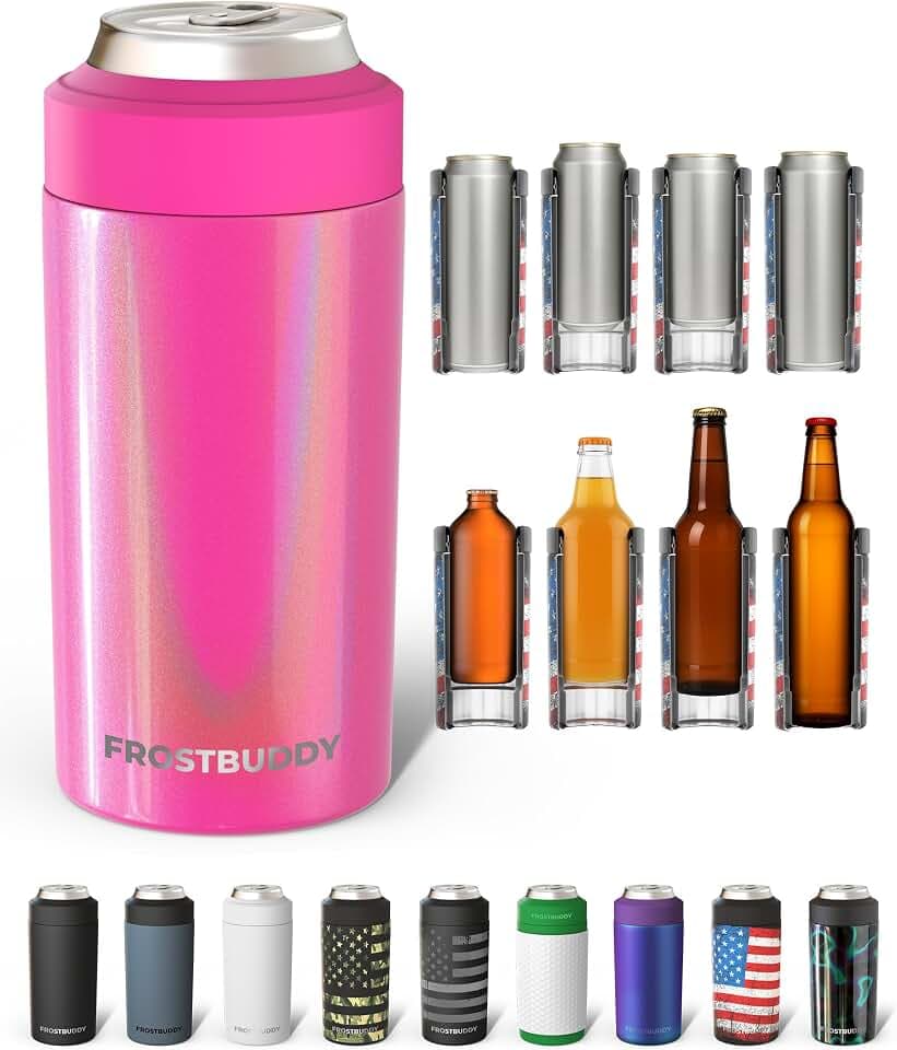 Frost Buddy Universal Can Cooler, Stainless Steel, Love Sparks